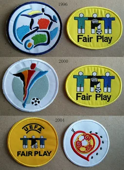 Euro 1996 2000 2004 Fair-Play Fotbal insigna Set Brodate Fier pe insigna Fotbal