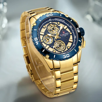 NAVIFORCE Oameni Noi Ceas de Aur de Sport Cuarț Ceasuri de mana de Lux de Top de Brand de Moda Casual, rezistent la apa 24 de Ore Data Ceas Analogic