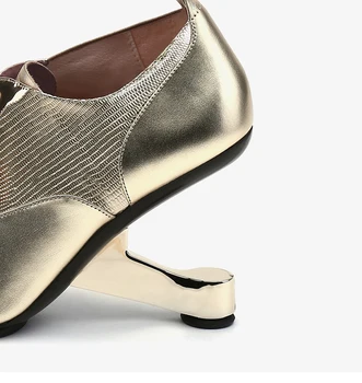 Pantofi aurii cu toc din Piele Femei 8cm Tocuri de Metal Ciudat Dantela-Up Pantofi de Toamnă Femei Unice Alb Negru HL184 MUYISEXI