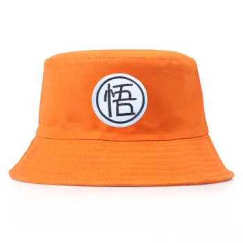 2021 nou Fierbinte Z Goku Wu broderie Bucket Hat Pentru Femei Barbati Panama Flat top Capace de Vară Parasolar Pescuit Pescar Bob Pălărie