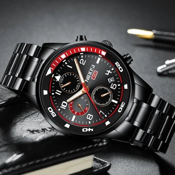 NIBOSI 2020 Noua Moda Mens Ceasuri de Top de Brand de Lux Impermeabil Ceas Bărbați Clasic Negru Ceas Cronograf Relogio Masculino