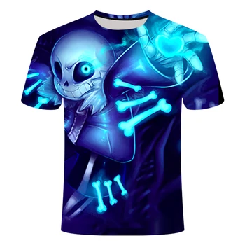 Albastru tricou 3D horror Craniu tricou Barbati Top de sex Masculin tricou de Vara Tricou de Calitate Camiseta Maneci Scurte O-gât Hip Hop Picătură navă
