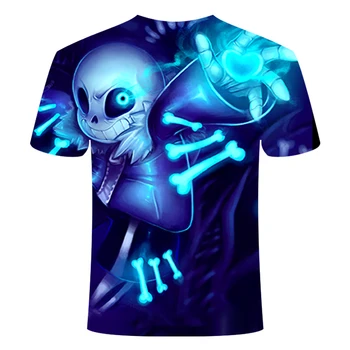 Albastru tricou 3D horror Craniu tricou Barbati Top de sex Masculin tricou de Vara Tricou de Calitate Camiseta Maneci Scurte O-gât Hip Hop Picătură navă