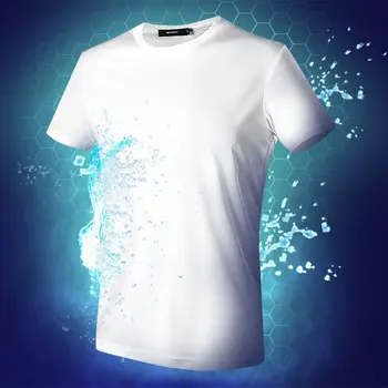 T-shirt pentru Bărbați Impermeabil Anti-agățare cu mânecă Scurtă Tricou Masculin Mari Dimensiuni, O-neck Respirabil Sport Matase de Gheață Plasă cu uscare Rapidă Sus