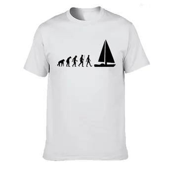 Moda Evoluția Naviga Barca T-shirt pentru Bărbați Stil de Vara din Bumbac Tricou Maneca Scurta Amuzant Tee Mans Topuri Haine XS-3XL