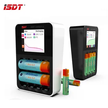 ISDT C4 8A Ecran Tactil Inteligent Încărcător de Baterie Cu Display Color și Ieșire USB Pentru 18650 26650 AA Baterie AAA