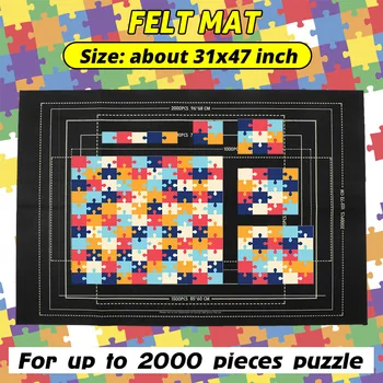 Puzzle-uri Mat Puzzle Roll Simțit Mat mat Joc Puzzle-uri Pătură de Până la 2000 de Piese de Puzzle, Accesorii de Călătorie Portabil sac de Depozitare
