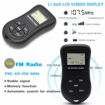 LCD Display cu caracter Personal Digital Mini Radio FM cu Căști Șnur Digital Portabil Radio FM continuă să fie utilizate pentru 50 - 60h