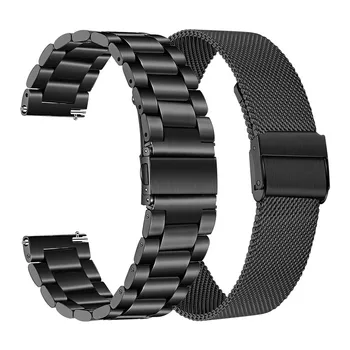 20 22mm Curea de Metal Pentru Ticwatch E 2 E2 S2 Pro ceas Inteligent Brățară Neagră Oameni de Afaceri Watchband pentru Ticwatch Pro 2020 Correa