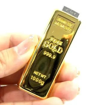 Mini-Bar de Aur USB Flash Drive 4Gb 8Gb 16Gb Logo-ul Personalizat Pen Drive 2.0 32Gb 64Gb Semnificative Pendrive Cadouri (Peste 10 BUC Gratuit LOGO-ul)