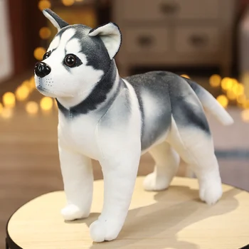 1 buc 25CM Simulare Câine Drăguț de Pluș Jucării Minunat Husky, Akita, Rottweiler Câine Animal Păpuși de Pluș Jucarii Moale pentru Copii Băieți Cadou de Crăciun