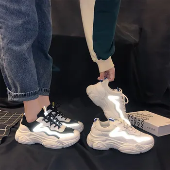 2021 Femei Adidasi Casual Dantela-Up Vulcanizat Pantofi De Vară În Aer Liber, Sport, Cizme De Cauciuc Unic Reflectorizante Pantofi De Femeie