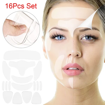 16PCS Silicon Reutilizabile Rid RemovalFace Frunte Autocolant Obraz, Bărbie Autocolant Facial Ochi Patch-uri Anti-wrinkle Lifting facial