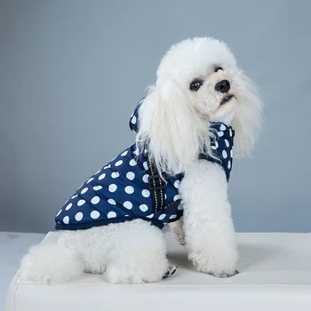Iarna Reflectorizant Haina Caine Pet Cald Hooded Dot design Vesta Impermeabile Haine de Câine Vestă Pentru întreprinderile Mici Mijlocii Mari Câini