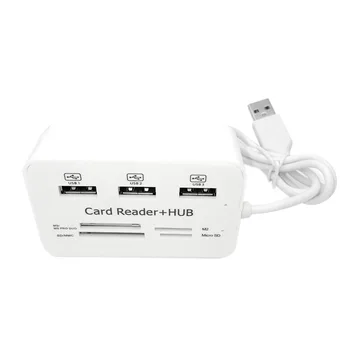 Etmakit Toate Într-Un singur Hub USB 2.0 Cu 3 Porturi Cu Cititor de Carduri USB Hub 2.0 480Mbps Combo Pentru MS/M2/SD/MMC/TF Pentru PC, Laptop NK-Cumpărături