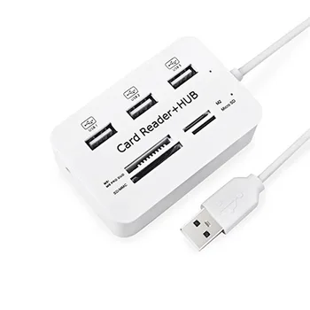 Etmakit Toate Într-Un singur Hub USB 2.0 Cu 3 Porturi Cu Cititor de Carduri USB Hub 2.0 480Mbps Combo Pentru MS/M2/SD/MMC/TF Pentru PC, Laptop NK-Cumpărături