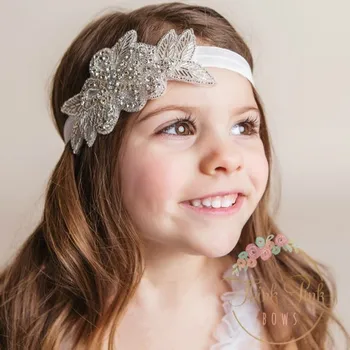Pentru copii banda de păr cu floare stras frunze nou copil banda de păr frizură Cristal Swarovski de Mireasa Accesorii de Par
