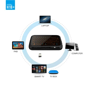 De înaltă Calitate H18 2.4 G Wireless Mini lumina de Fundal Tastatură cu Touchpad Mare pentru Raspberry Pi 3 pentru PC, Laptop pentru Android TV Box