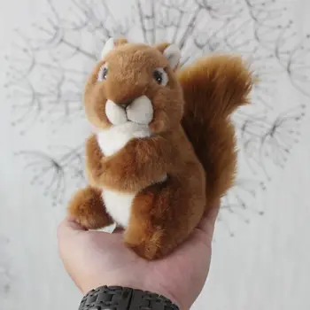 Drăguț Veveriță Roșie Figurine Model de Jucărie de Pluș Moale Sălbatice Păpuși Jucării pentru Copii MINI-Cadouri Pentru Băieți Și Fete