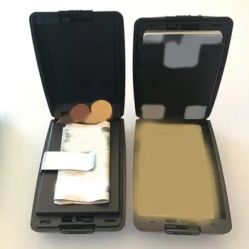 1 Pc Portabil din Aluminiu Banca Titularului Cardului Blocarea Greu de Caz Portofel Solid Card de Credit Anti-Scanare RFID Protejarea Cartelei