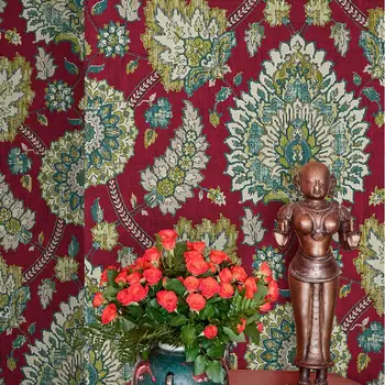Stil American, Mare de Flori Tapet Tibetan Asia de Sud-est Boem Camera de zi Dormitor în Stil Etnic, Tapet papel de parede