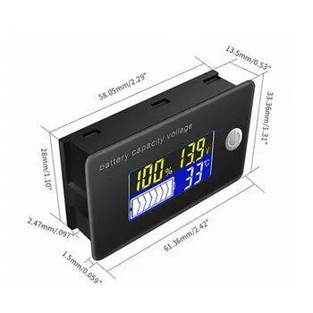Plumb acid Baterie Indicator de Capacitate 12V 24V 36V 48V Display LCD Voltmetru, Contor de Temperatura Tester de Plumb-acid baterie