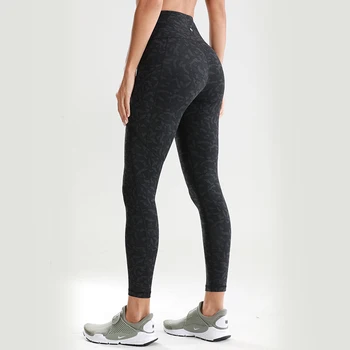 SYROKAN Femei Goale Sentiment de Înaltă Talie Pantaloni de Antrenament Yoga Jambiere Capri cu Buzunare Laterale -23 cm