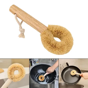 Naturale de Curățare de Bucătărie Peria pentru Vasul Exprimate Vase de Bucătărie Bambus Mâner și Perii Mâner Oală-30