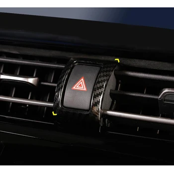 YAQUICKA Fibra de Carbon Negru de Urgență Lampă de Lumină Buton Rama Bezel Autocolante Auto Pentru Toyota CHR C-HR 2017 2018 Styling Auto