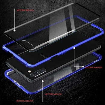 360 Full Magnetice Caz Pentru Samsung Galaxy Nota 20, Ultra S20FE S10 5G S20 Plus A51 A71 A90 A50 A70 A80 Metal Bara S9 Caz de Sticlă