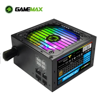 GameMAX RGB 700W RGB PC-ul de Alimentare Semi Modulara, 80 Plus Bronze Certified RGB cu Lumina ATX de Alimentare Calculator VP-700-M-RGB