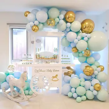 104pcs Albastru Roz Metalic Argintiu Ghirlanda Baloane Arcada de Baloane Nunta Eveniment Balon Petrecere Copil de Dus la Petrecerea de Ziua Decor Copii Adulți