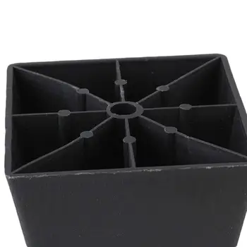Plastic negru Trapez Canapea extensibilă de Picioare de Mobilier Picioarele 97 x 98 x 65mm Pachet de 4