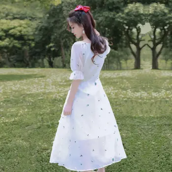 Noi francez Femei Rochie Volane mâneci Talie Mare Florale de sex Feminin de Îmbrăcăminte Retro-Linie dintr-O bucata Rochie coreeană de Vară 2020
