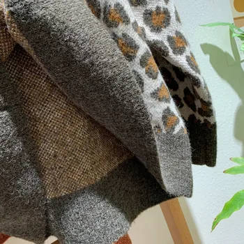 2021 Noi Femeile De Primăvară O-Gât Pulover Leopard De Imprimare Vrac Stil De Moda Tricotate Pulover Casual Femei Pulovere Trage Femme