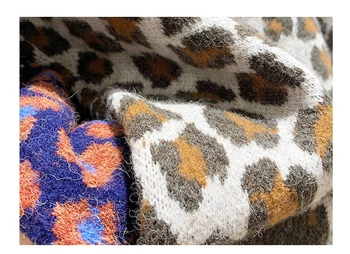 2021 Noi Femeile De Primăvară O-Gât Pulover Leopard De Imprimare Vrac Stil De Moda Tricotate Pulover Casual Femei Pulovere Trage Femme