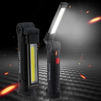 Zk20 USB Reîncărcabilă Lanterna LED-uri Pliabile COB Portabil Lumina de Lucru cu Baza Magnetica Cârlig Repararea Lampa Camping dropshipping