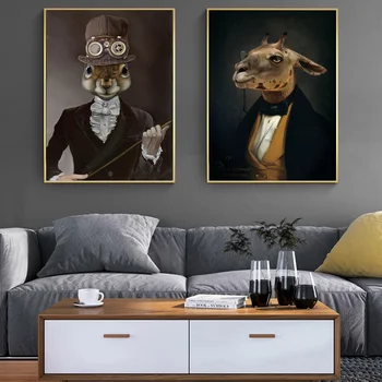 Picturi în ulei Elegant Câine, Vulpe, Pisica Pictura in Ulei pe Panza Pictura, Postere și de Imprimare Arta de Perete pentru Camera de zi Decor Acasă