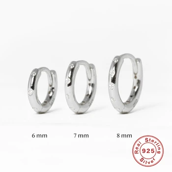 ROMAD Fierbinte 6/7/8mm O Formă de Hoop Cercei pentru Femei Minimalist Geometrice Rotunde de Argint 925 Cercei Bijuterii Fine kolczyki