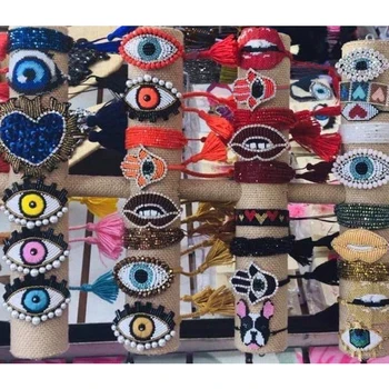 SHINUSBOHO Sarut Buze Brățări pentru Femei Big Eye pulseira feminina Farmec Miyuki Șirag de mărgele Franjuri Loom Brățară Bărbați MIYUKI Bijuterii