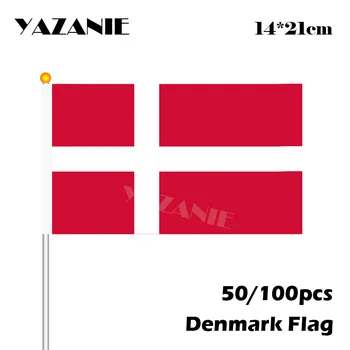 YAZANIE 14*21cm 50/100buc Înaltă Calitate Danemarca Parte Steag de Dimensiuni Mici Fani Banner pentru Festivalul Eveniment Sportiv Bar Petrecerea de la Birou