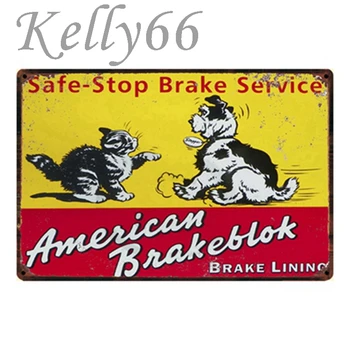 [ Kelly66 ] Pisică Câine de Oprire în condiții de Siguranță Frâna de Serviciu Staniu Semn Poster Magazin de animale de Companie Decor de Perete de Arta Amuzant Metal Pictura 20*30 CM Dimensiune y-1151