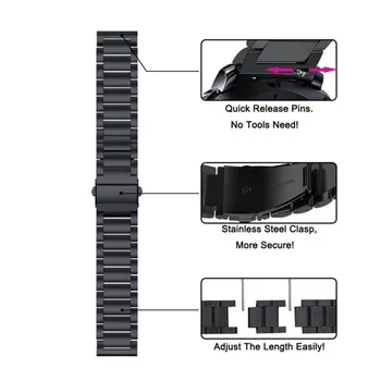 Metalice de Înlocuire Curea de mână Pentru Samsung Galaxy Watch 3 45 de 41mm Trupa Brățară Watchband pentru Galaxy Watch3 Curea din Otel Inoxidabil