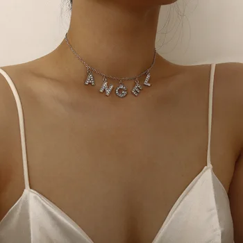 Scrisoare Simplă Singur Strat Înger Pandantiv Coliere Cu Micro Moda Bijuterii Colier De Femei En-Gros