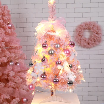 60cm Roz Pom de Craciun Pentru Casa si Decoratiuni Fete Copii Cadou Roz Drăguț Minunat de Crăciun Cedru Copac De Crăciun Petrecere de Anul Nou