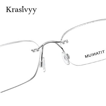 Krasivyy Vintage Rotund Ochelari Fără Ramă Cadru Bărbați Ultralight Optice, Ochelari De Vedere Femei Titan Fara Rama Ochelari
