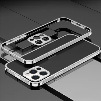 Ultra-subțire Cadru Metalic de Protecție de Telefon Capacul din Aluminiu Telefonul Înapoi Caz Shell pentru iPhone 12/ 12 Mini/ 12 Pro/ 12 Pro Max de Telefon
