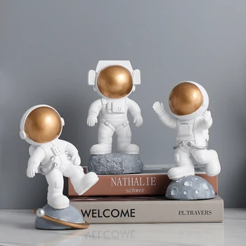 Astronautul European Statuie Acasă Caracter Sculptura Cosmonaut Erou Decor De Birou Miniaturi Model De Creație Figura Figurine Meserii
