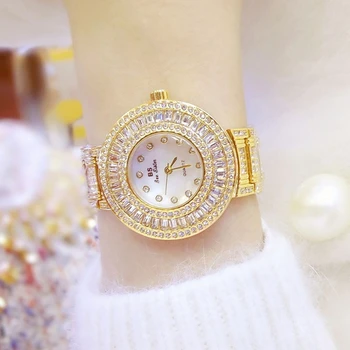 Ceasuri De Aur Pentru Femei 2020 Brand De Ceasuri De Lux Brand Faimos Diamant Cristal De Cuarț De Aur Doamnelor Ceas Feminino Montres Femme