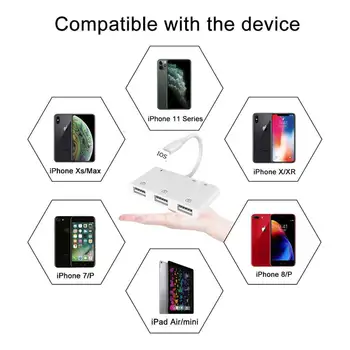 Sindvor OTG USB Camera adaptor 6 în 1 pentru lightning pentru micro SD TF card reader kit-ul pentru iphone ipad pentru apple ios 13 converter